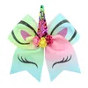 2018 New Rainbow Lantejoula Elastic Hair Band Rabo de Cavalo Titular Glitter Floral Bowknot Grampos de Cabelo Acessórios Para o Cabelo Com Chifre Presentes de Natal Da Menina