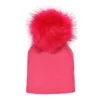 1-5 ans bébé fausse fourrure Pom Pom bonnets Knied hiver chaud chapeau bébé garçons filles Bonnet enfant en bas âge enfants casquettes infantile Photo accessoires