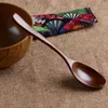 النمط الياباني كبير ملاعق خشبية سلامة الغذاء ملاعق الخشب مع kinking لحساء الأرز الحبوب خشبية السكاكين utensil