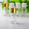 Best Price 5ml Clear Glass Dropper Bottles For E liquid E juice 5ml Empty Essential Oil Glass Bottles With Gold White Cap