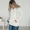 Mulheres Hoodies Outono 1/4 Zipper Sherpa Pulôver de Lã Macia Sólida Camisola Outwear Manga Comprida Bolsos Jaquetas Moletons Casaco YFA422