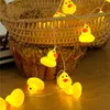 Mini Yellow Duck LED String Light Glow Indoor Outdoor Xmas Wedding Party Battery Operated LEDS Fairy Lights Warm White D2.5