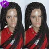 High quality Braided Wig with baby Hair Synthetic Braiding hair Heat Resistant Black box Braided Synthetic Lace Front Wig for Black Women