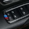 Pour BMW série 3/4 F30 3GT F31 F34 F36 cadre de commande de lève-vitre en Fiber de carbone décor de commutateur de fenêtre garniture de panneau d'accoudoir intérieur de voiture accessoires automobiles