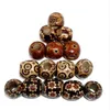 LASPERAL Fashion 100pcs Randomly Mixed Large Hole Wood Beads Hand Made Barrel Pattern Diy Retro Beads Diy Jewelry Accessories