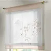 Neueste römische Schirm Küche Kurze Vorhänge Stickerei Römische Jalousien Weiß Sheer Panel Fenster Vorhangbehandlung Tür Vorhänge