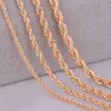 16 "18" 20 "24" Collana a catena in corda in oro 2mm, 3mm, 4mm, 5mm per risultati dei monili della corda del pendente