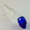 Tubi per fumatori con teschio colorato Tubo in vetro a spirale Tubo in vetro Pyrex Bruciatore in vetro per olio per accessori per il fumo Cucchiaio da pipa per tabacco SW16