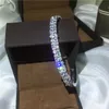 Eenvoudige trendy armband T-Shape Diamond S925 zilver gevulde partij Engagement bruiloft manchet armband voor vrouwen cadeau