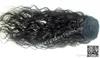 Preto americano 120g Cabelo Humano Kinky Ponytails extensões do cabelo para as mulheres encaracolado rabo de cavalo com cordão Clip On Pony Cauda 5 cores disponíveis