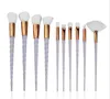 10pcs unicorn spiral makeup brush fan rainbow Professional brushes 4 colors foundation Powder eye shadow Colorful brush