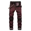 Męskie motocyklowe motocyklowe dżinsy Slim Fit Men Dżinsy Mens Moto Dżip Hip Punk Streetwear dla mężczyzn JS5522