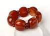 Natural Brazilian crystal red agate chalcedony bracelets wide slice hand row men and women