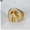 Qmhje Animal Horse Titanium Steel Gold Colar Clare CzZ Men Ring Wedding Jewelry Punk Rock Male Biker Band Hip Hop Rings DAR234228T