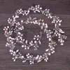 Coiffes de mariée de mariage rose demoiselle d'honneur argent fait à la main strass perle bandeau bandeau accessoires de cheveux de luxe fascinateurs T6391101