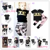 40 Styl Baby Boys Girls Sets Ins Fox Stripe Letter Garnitury Dzieci Niemowlę Casual Krótki Rękaw Koszulka + Spodnie 2 sztuk Ustawia noworodka piżamy