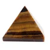 Diverse 40 mm Pyramid Svart Obsidian Fluorit rosa kvarts Natursten Carved Point Chakra Healing Reiki Kristallfri påse