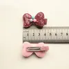 New Baby Hairpins Good Shinning Leather Hair Accessories 20pcs/lot Mini Size Glitter Felt Bows Kids Hair Clips Bowknot