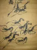KUNST ! Chinesische Malerei Scroll Qi Baishi Shrimps