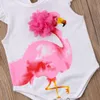 2018 Noworodek Dziewczynka Ubrania Urocze Bawełniane Lato Baby Romper Niemowląt Toddler Dziewczyny Flamingo Kombinezon Jednoczęściowe Stroje Odzieżowe Sunsuit