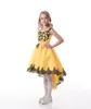 Adorável amarelo tulle jóia applique joelho flor menina vestidos de meninas concurso de meninas vestidos de férias / vestido de aniversário / saia tamanho personalizado 2-14 DF710353
