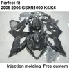 Eftermarknad Body Parts Fairings för Suzuki GSXR1000 2005 2006 Svart Insprutning Mote Fairing Kit GSXR1000 05 06 FG12