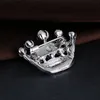 Mode Mini Brosch Pins Crown Shape Broscher för Lady Alloy Broscher 12st / Lot FBR002