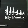 My Family Shape Gun Funny Car Window Decor Vinyloverdrukplaatjesticker Wilde militaire vuurwapenliefhebbers Autostickers