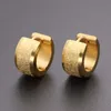 Sand Surface Hoop Earrings 316L Stainless Steel Hoop Earrings Fashion Jewelry Minimalism Style For Men Women VICHOK2805166