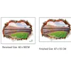 3D Stereo Cracked Wall View Football Field Wandaufkleber Hausdekoration Wand Wandbildplakat Kunst Wohnzimmer Schlafzimmer Bürodekor Wallpap3634649