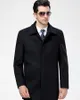 High quality Men cashmere wool coat winter Warm Europe Business woolen thick overcoat Turn Down Collar Single breasted Jacket