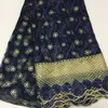 5 Yards/pc Nice looking royal blue beads and stones french net lace flower embroidery african mesh lace fabric for dress BN81-5