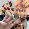 600pcsbag ballerina nagelkonst tips transparentnatural falsk kista naglar konst tips platt form fullt omslag manikyr1431594