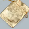 Bijoux couleur or collier pendentif Bracelet pochettes emballage cadeau affichage stockage sacs à cordon pour la fête de mariage de noël