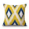 couverture de coussin bleu et jaune ikat almofada moderne taier ethnique moderne pour chaise chaise 45 cm scandinave cojines5458455