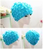 Moda 3D Pétala Natação Tampas Para O Cabelo Longo Ao Ar Livre Nadar Mulheres Flores Design Cap Delicado Swimmings Hat Muitas Cores 15hl ZZ