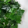 Wall Decor artificial Greenery fake Plant Ivy Leaf Plastic Garland Vine artificial flowers Fake Foliage wall Hanging latex green p2149035