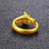 Damen Herren Ring Hip Hop 18k Gelbgold gefüllt solide Leopard geformt Mode Ring Geschenk Größe frei