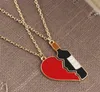 Collier de Couple créatif en forme de bouteille de bière, pendentif en forme de cœur d'amour pour amoureux, chaîne ras du cou, cadeaux de fête, vente en gros