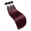 Mink Brazilian Virgin Hair Straight Hair Weaves 34 Bundles 1b 99J Burgundy Silk Straight Bundles Ombre Two Tone Human Hair Weave7500791