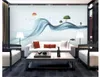 カスタム3D写真の壁の壁紙の壁紙新しい中国風の手描きの抽象的な線のインクの風景の背景の壁の壁の壁紙3D
