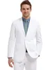 Bahar Erkekler Yakışıklı Beyaz Düğün Takım Elbise En Iyi Adam Slim Fit Rahat Damat Damat Balo Smokin Groomsmen Custom Made (Ceket + Pantolon)