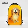 3D Carlin Chien Animal Impression Femmes Sac À Dos Pour Ordinateur Portable Style Preppy Hommes D'affaires Quotidien Daypacks Grande Capacité Sacs D'école Mochila College Bookbag