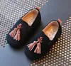 Cmsolo toddler tjejer skor höst barn sko slip-on nya mode barn loafers bröllop brittiska stil platta tassel barn skor