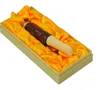 Confezione in scatola acrilica con filtro a tirante per portasigarette in legno di sandalo rosso con pera gialla intaglio del legno / frutto grande