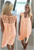 Boho tarzı kadın dantel elbise yaz gevşek gündelik plaj mini salıncak elbise şifon bikini örtbas bayan giyim güneş elbisesi11