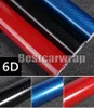 Vinil de fibra de carbono Gloss Red 6D para embrulho de carro como filme real de fibra de carbono Shiny Carbon com bolha de ar Tamanho livre: 1,52*20m/roll 5x66ft