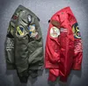 NASAジャケットフォールフライトパイロットジャケットコートブラックグリーン爆撃機空軍メンNASA刺繍野球コートジッパーCPボンバージャケットメンズジャケットYT1B