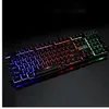 영어 백라이트 게이밍 키보드 유선 Teclado 게이머 플로팅 LED 백라이트 USB 유사한 기계적 느낌