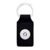 Square Leather Keychain Jewelry 18mm Snap buttons key ring chain Fit Snaps jewelry Keyring